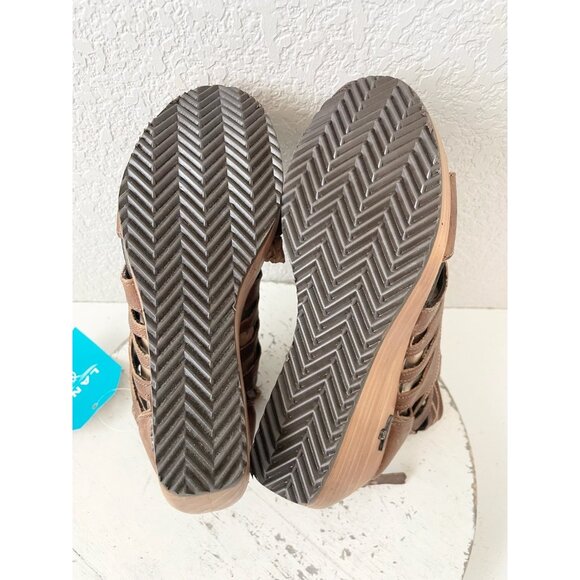 NEW Lane Boots BECCA Womens Brown Wedges 8.5 Western Sandals Cowgirl Wooden Heel - Picture 8 of 11